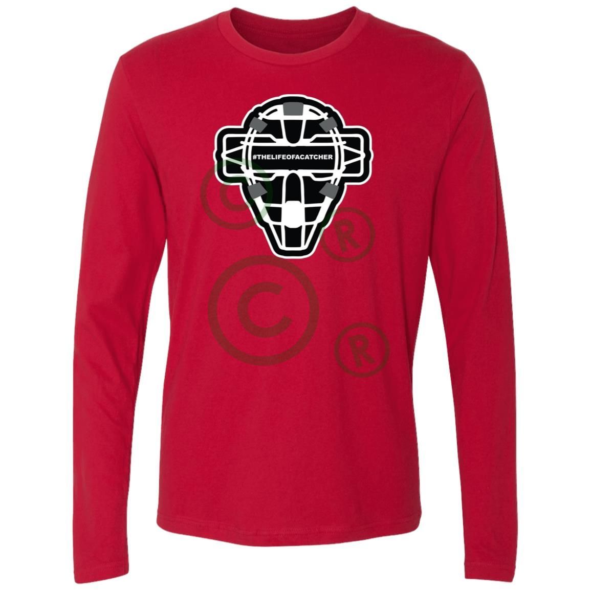 The Catching Guy Logo Mask Men's Premium Long Sleeve T-Shirt - Red