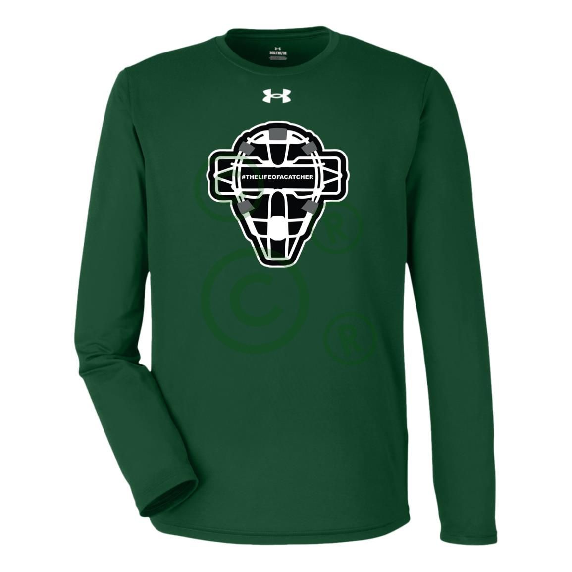 The Catching Guy Logo Mask Under Armour® Team Tech Long Sleeve T-Shirt -  Green