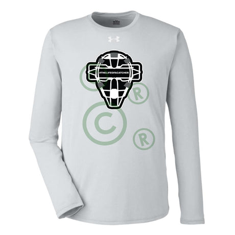 The Catching Guy Logo Mask Under Armour® Team Tech Long Sleeve T-Shirt - Grey