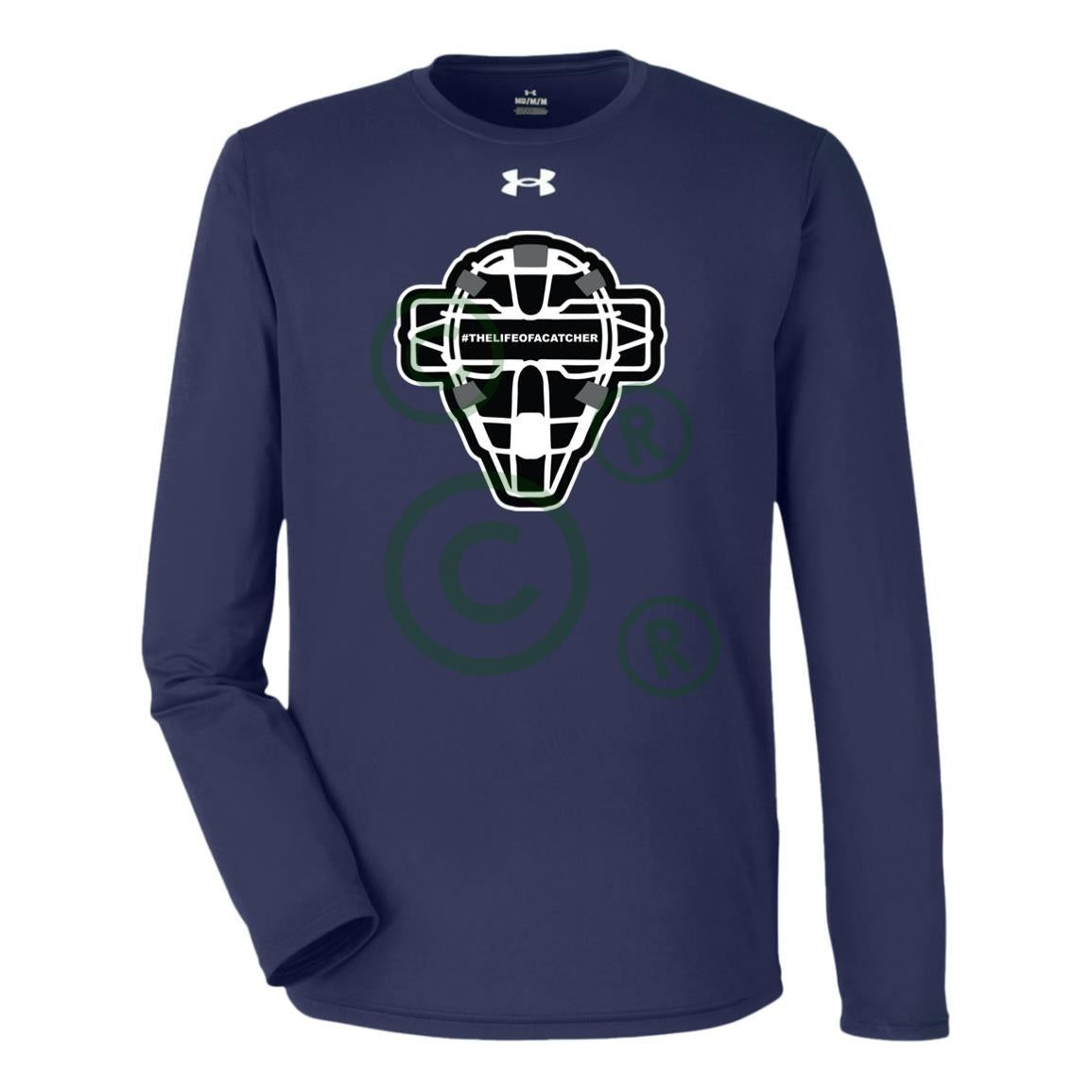 The Catching Guy Logo Mask Under Armour® Team Tech Long Sleeve T-Shirt - Navy