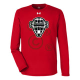 The Catching Guy Logo Mask Under Armour® Team Tech Long Sleeve T-Shirt - Red