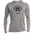 The Catching Guy Logo Mask Unisex Colorblock Performance Long Sleeve T-Shirt - Heather/White