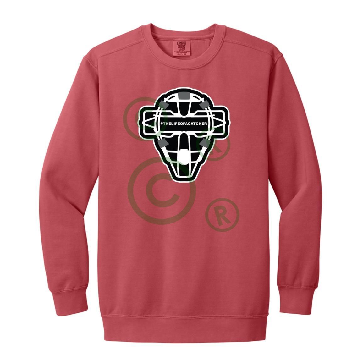 The Catching Guy Logo Mask Unisex Crewneck Sweatshirt - Crimson