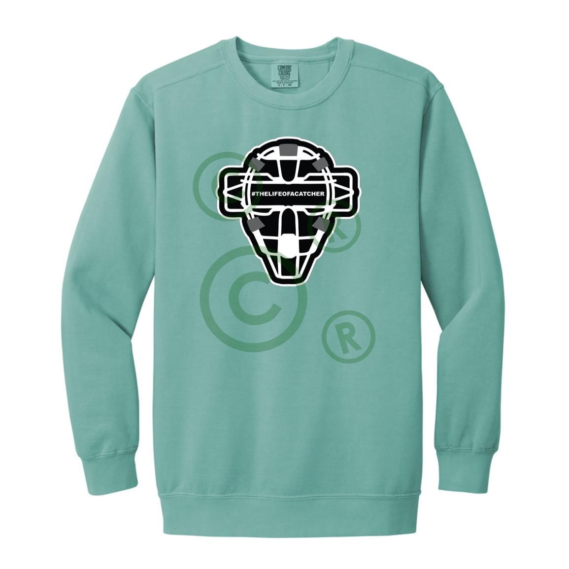 The Catching Guy Logo Mask Unisex Crewneck Sweatshirt - Seafoam