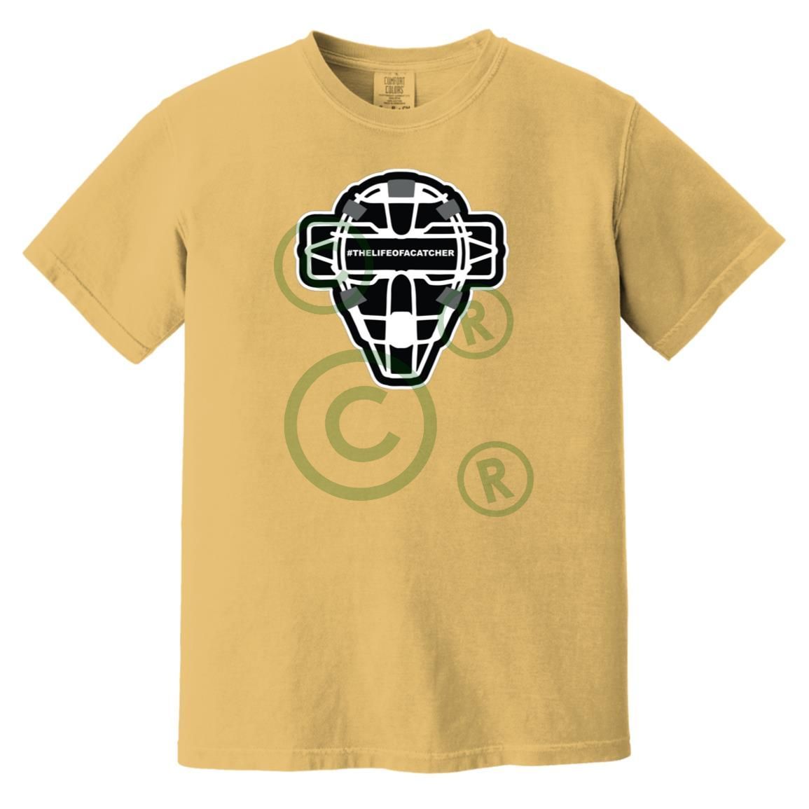 The Catching Guy Logo Mask Unisex Heavyweight T-Shirt - Mustard