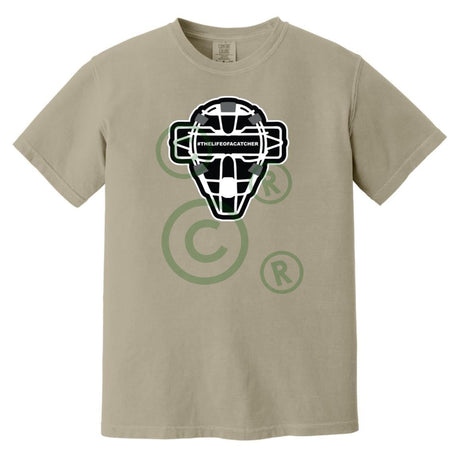 The Catching Guy Logo Mask Unisex Heavyweight T-Shirt - Sandstone