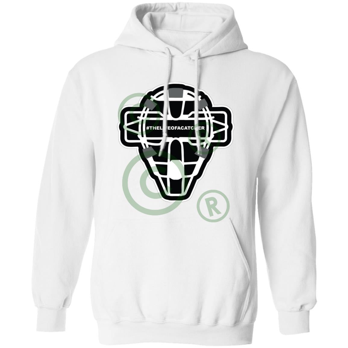 The Catching Guy Logo Mask Unisex Pullover Hoodie - White