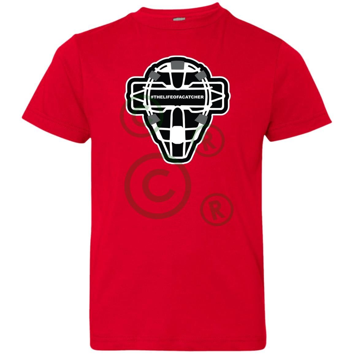 The Catching Guy Logo Mask Youth Jersey T-Shirt - Red