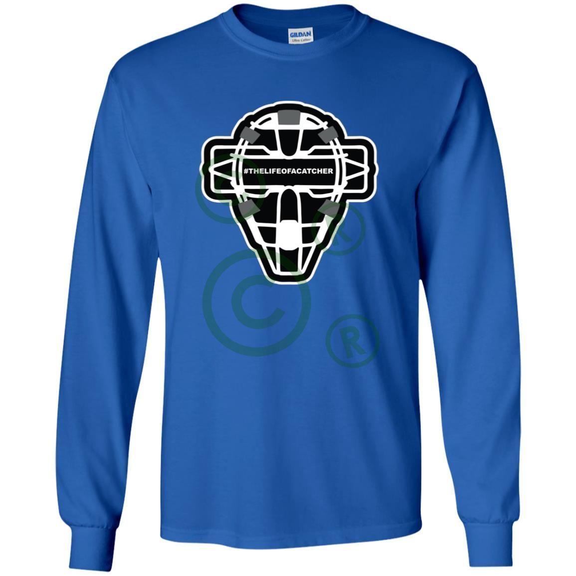 The Catching Guy Logo Mask Youth Long Sleeve T-Shirt - Royal