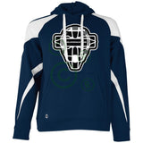 The Catching Guy Logo Mask Unisex Colorblock Fleece Hoodie - Navy/White