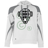 The Catching Guy Logo Mask Unisex Colorblock Fleece Hoodie - White/Grey