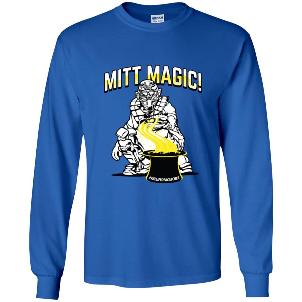 The Catching Guy Mitt Magic Youth Long Sleeve Tee blue