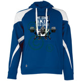 We Don't Skip Leg Day - Adult Colorblock Fleece Hoodie - Royal/White