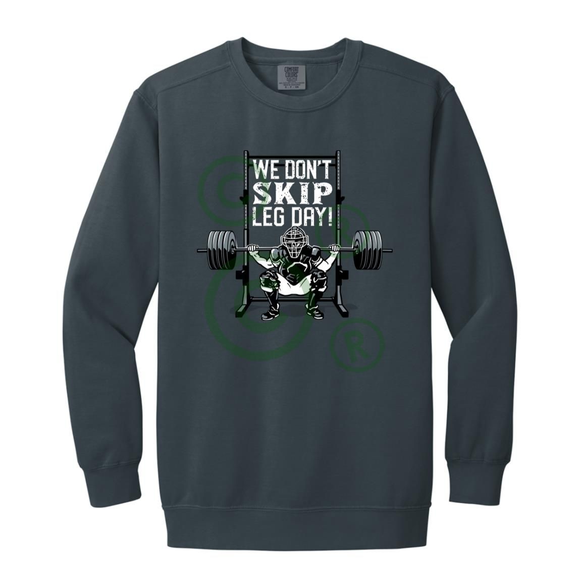 We Don't Skip Leg Day - Adult Crewneck Sweatshirt - Navy