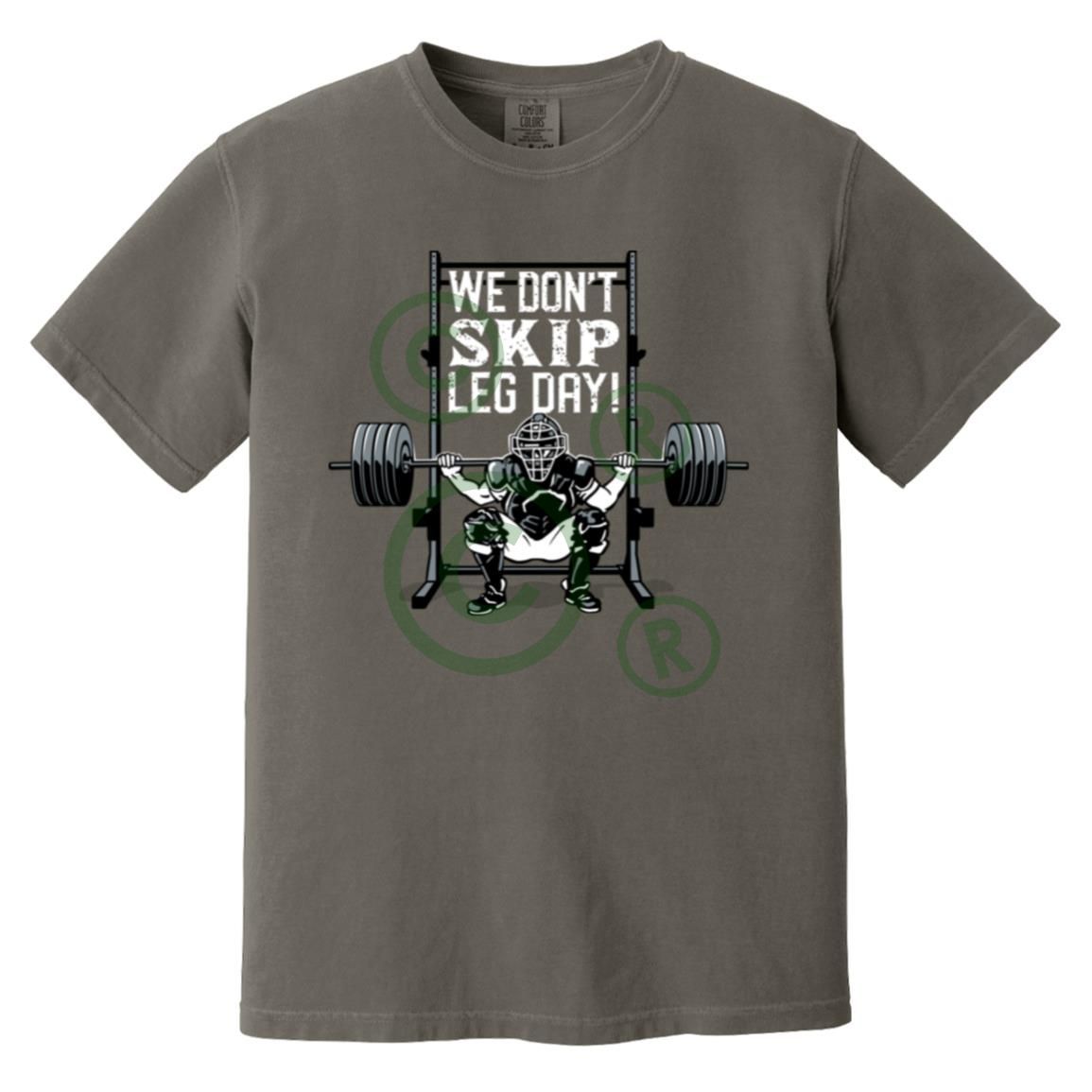 We Don't Skip Leg Day - Heavyweight T-Shirt - Grey