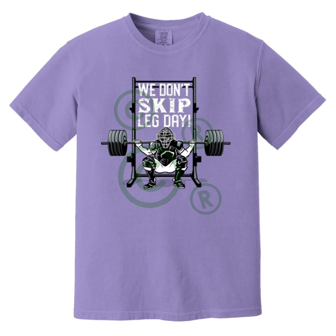 We Don't Skip Leg Day - Heavyweight T-Shirt - Purple