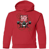 We Don't Skip Leg Day - Youth Pullover Hoodie - Red