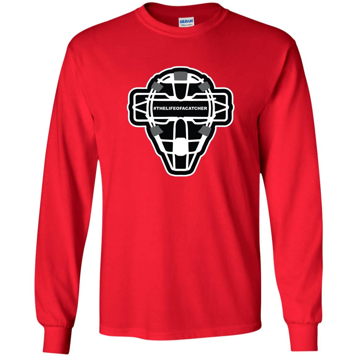 The-Catching-Guy-catcher-logo-long-sleeve-tee-red